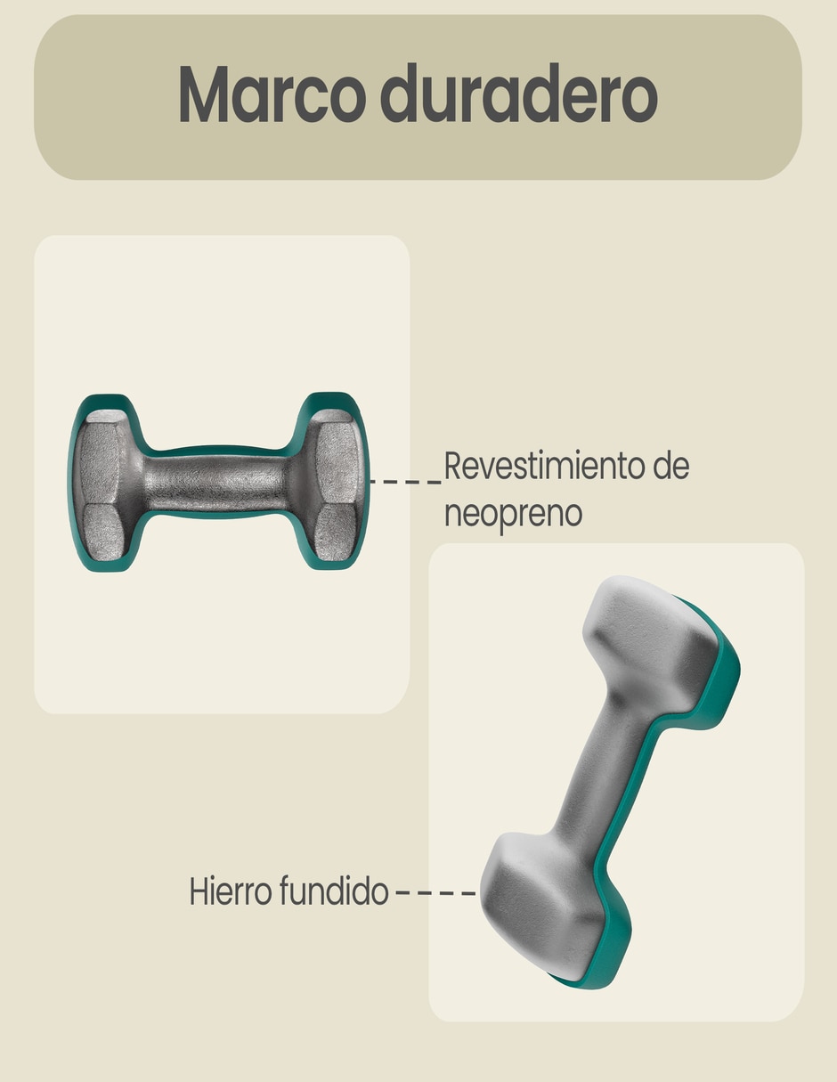 Set mancuernas de peso fijo 3 kg 2 piezas 5