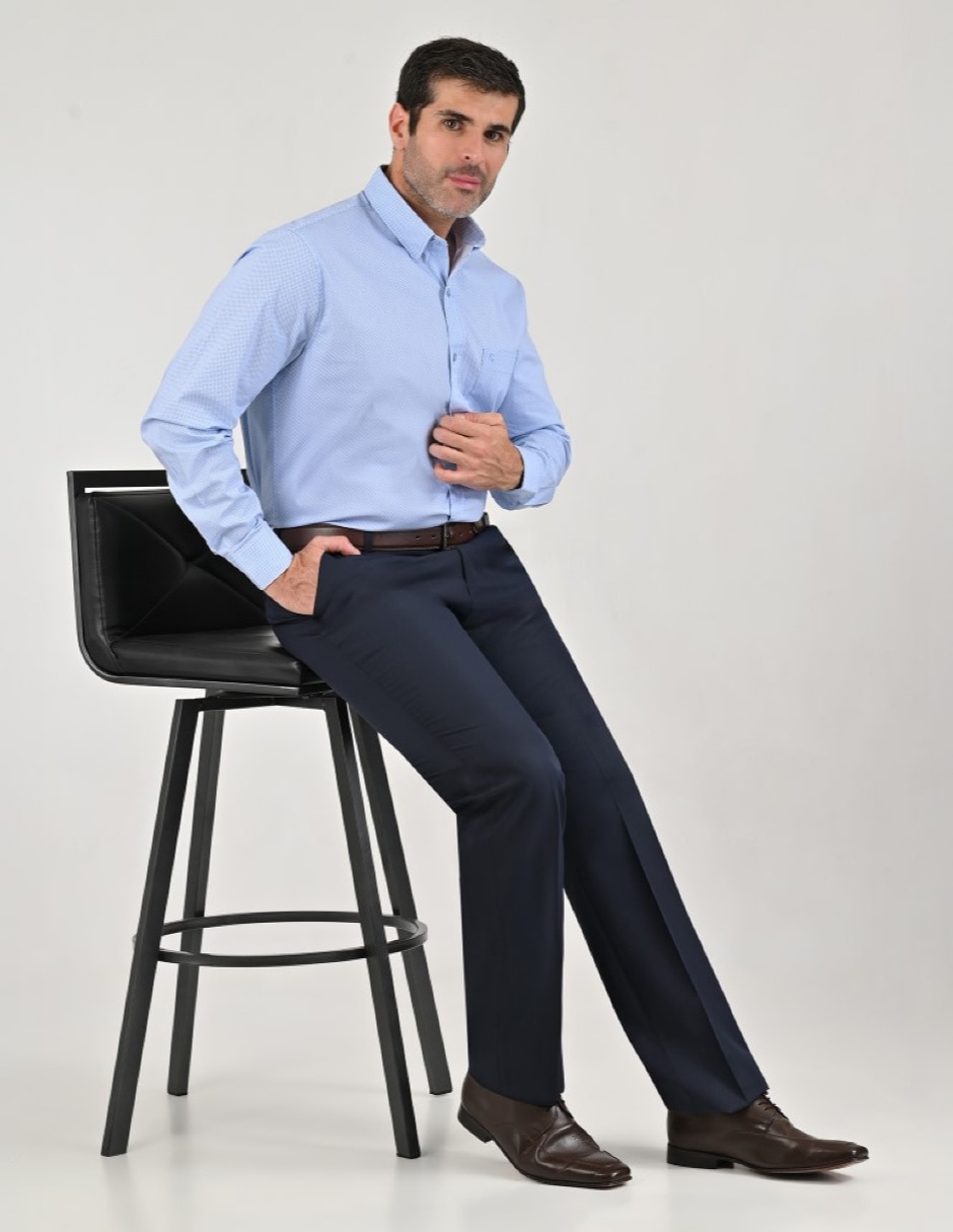 Pantalón formal de vestir slim yale básico para hombre
