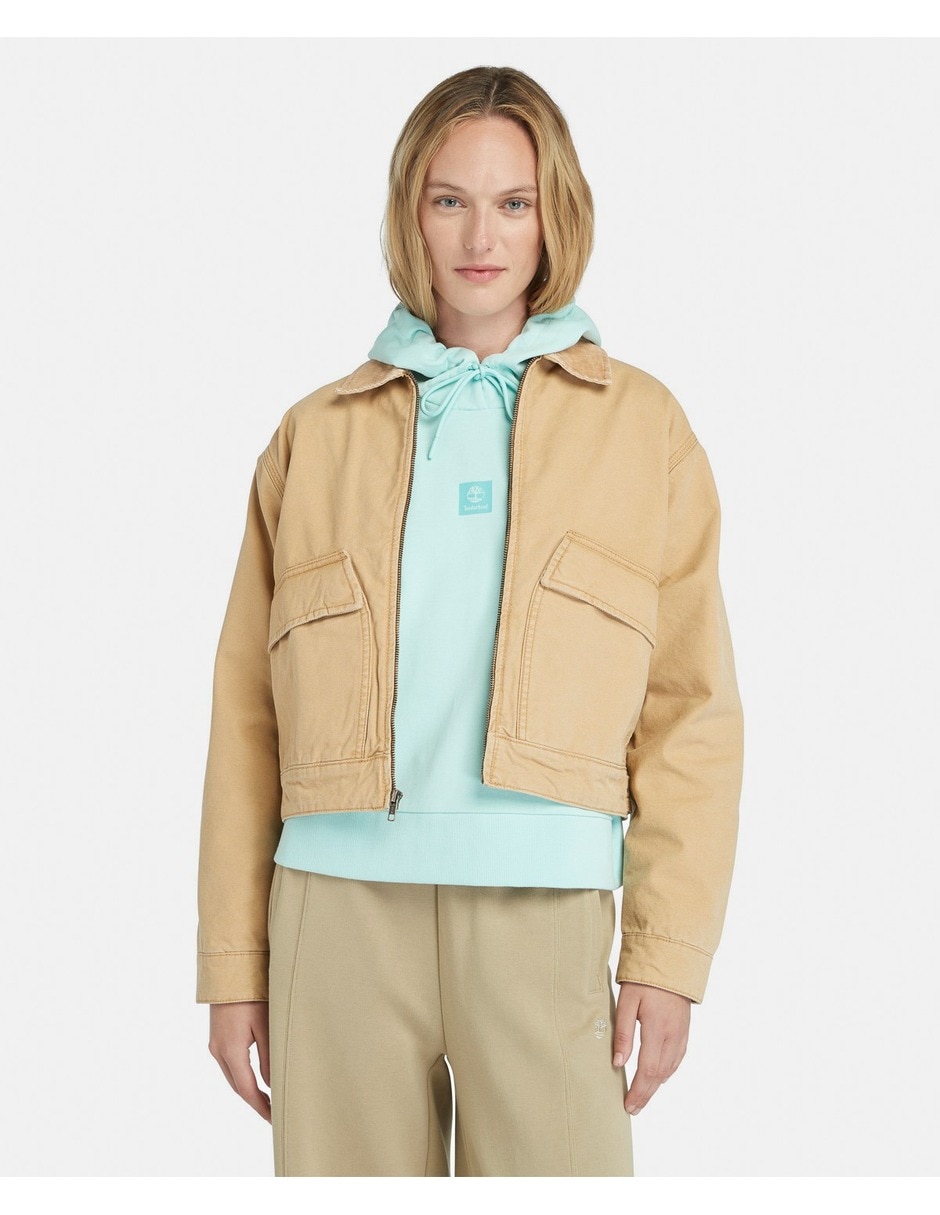 Chamarra casual de algodón para mujer