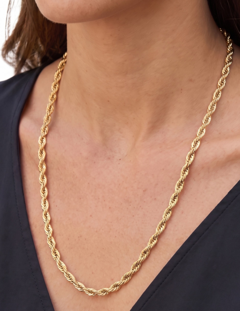 Cadena cristal joyas de oro amarillo 14 k 3