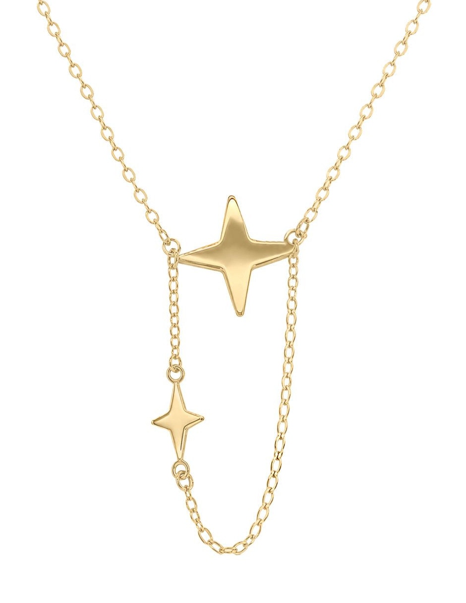 Collar con dije cristal joyas de oro amarillo 14 k
