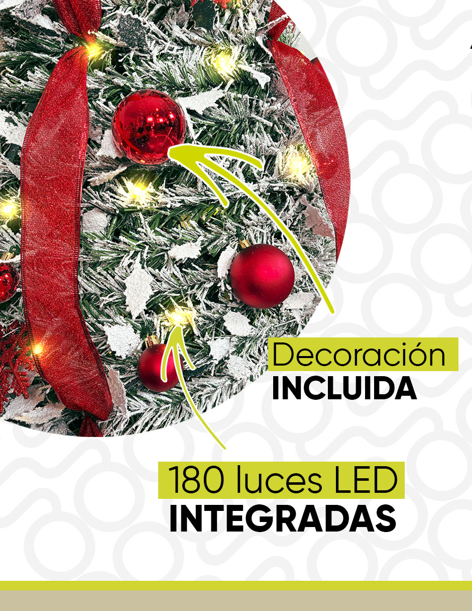 Árbol de navidad plegable deodar christmas tree de pvc con 180 luces 5