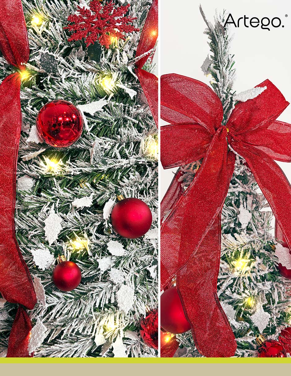 Árbol de navidad plegable deodar christmas tree de pvc con 180 luces 4