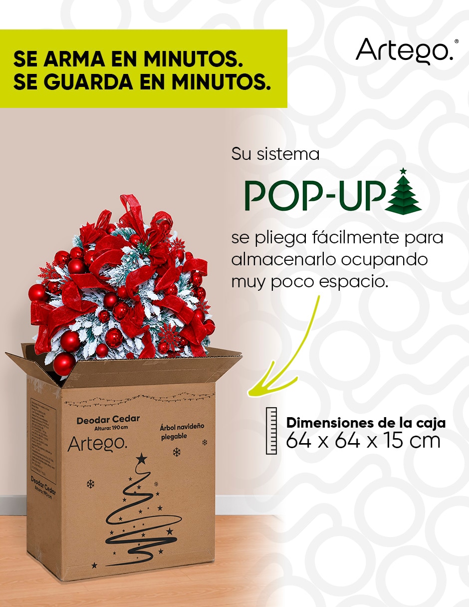 Árbol de navidad plegable deodar christmas tree de pvc con 180 luces 3