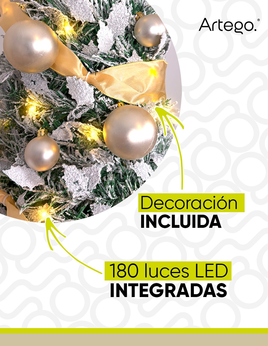 Árbol de navidad plegable royal christmas tree de pvc con 180 luces 5