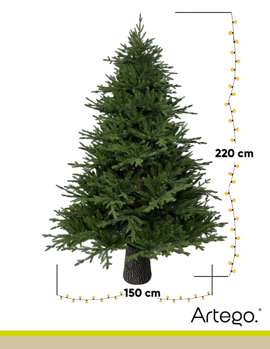 Árbol de navidad vista natural tronco realista de pvc