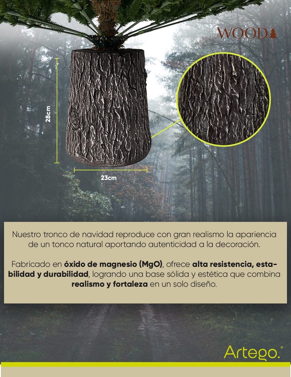 Árbol de navidad Vista Natural Tronco realista de PVC con Sin luces 4