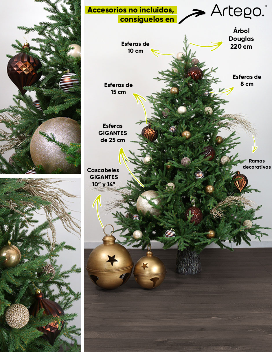 Árbol de navidad Vista Natural Tronco realista de PVC con Sin luces 5