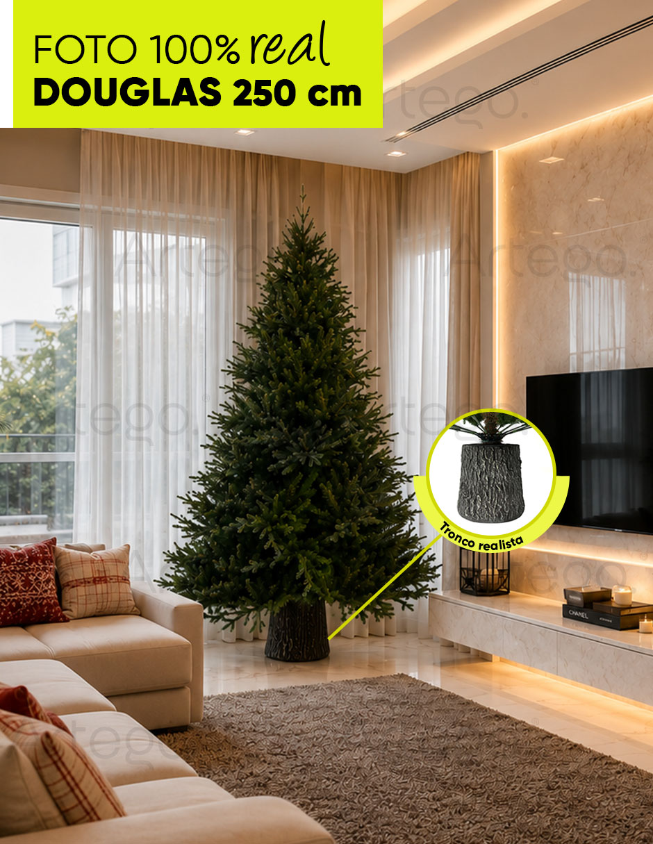 Árbol de navidad Vista Natural Tronco realista de PVC con Sin luces 6