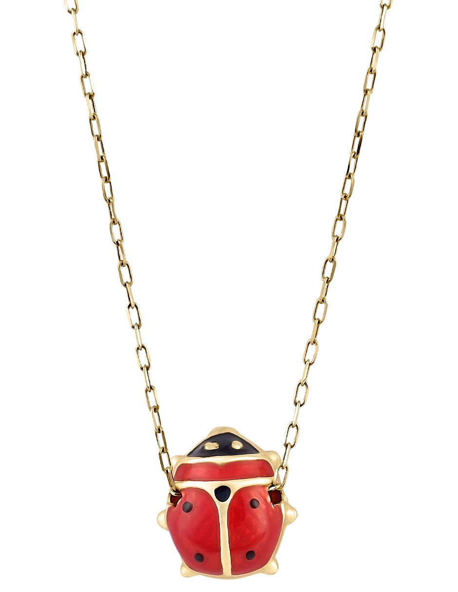 Collar con dije cristal joyas de oro amarillo 14 k