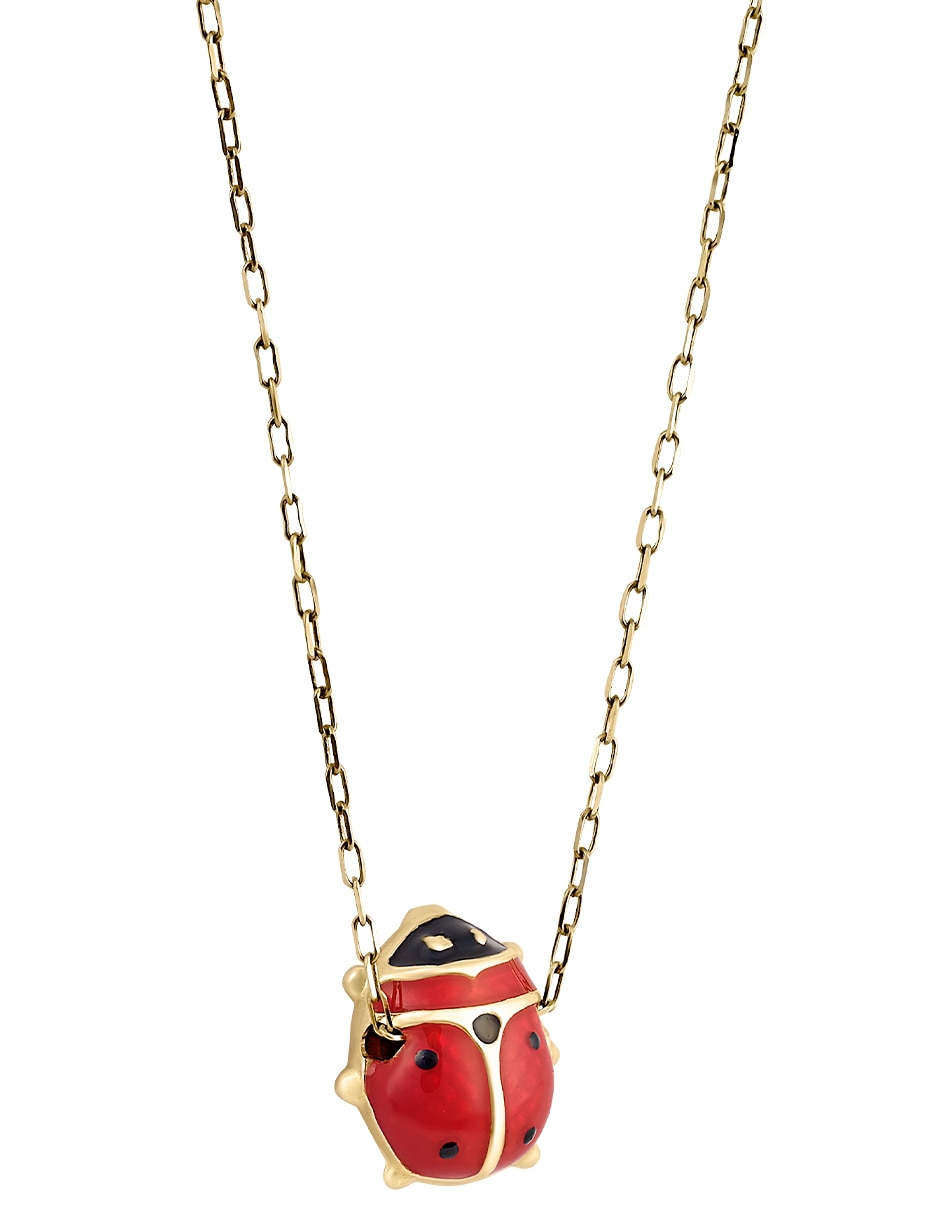 Collar con dije cristal joyas de oro amarillo 14 k