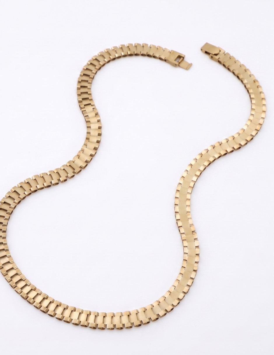 Cadena cristal joyas de oro amarillo 14 k