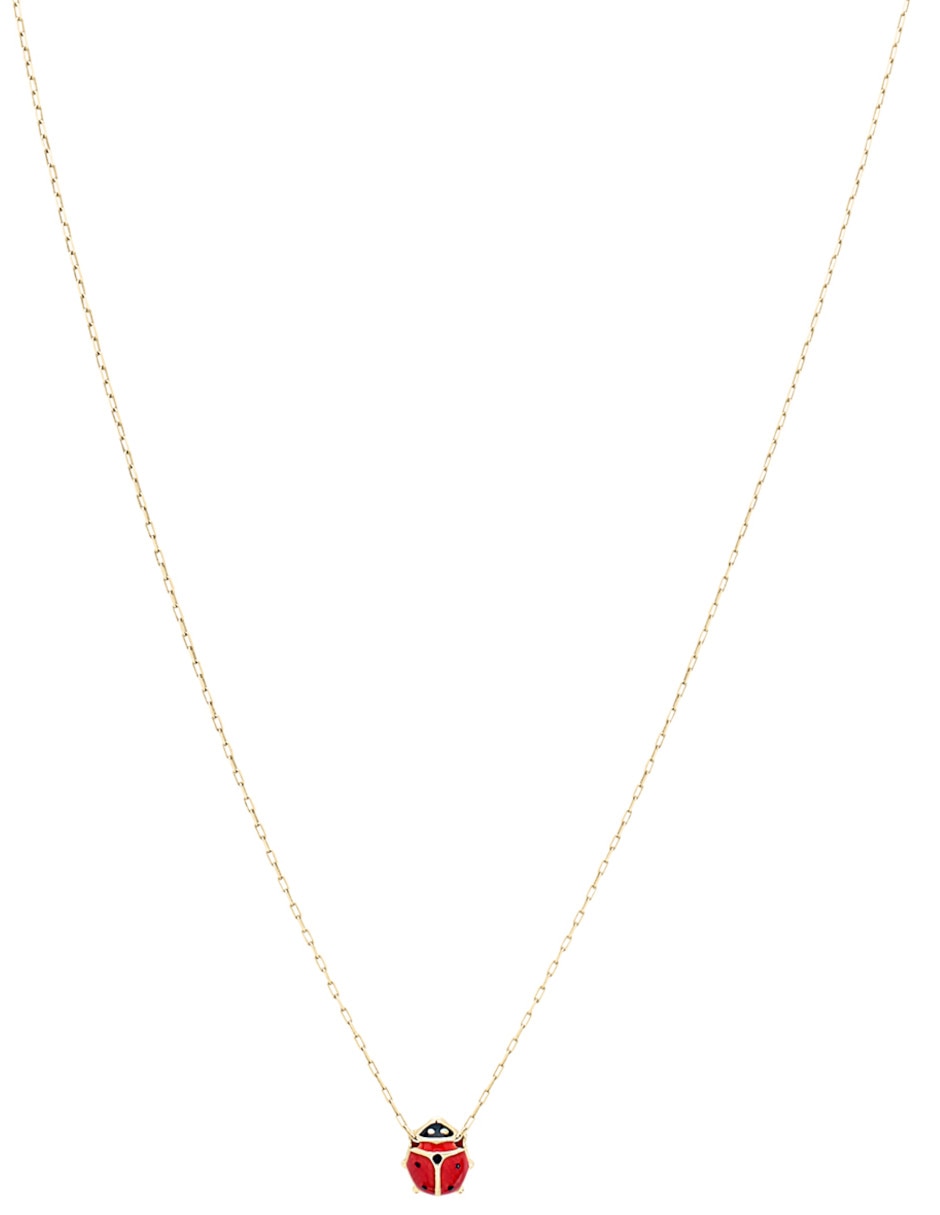 Collar con dije cristal joyas de oro amarillo 14 k