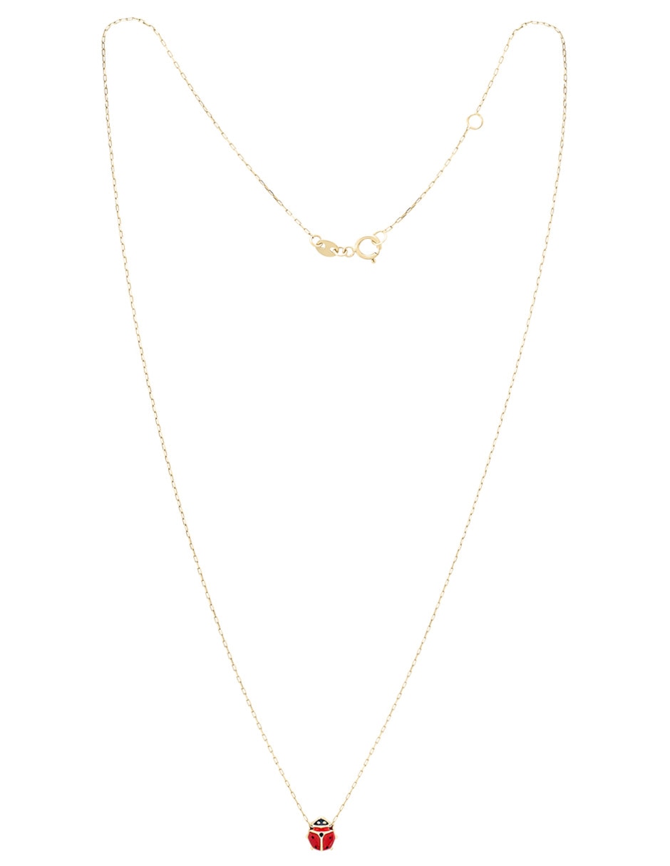 Collar con dije cristal joyas de oro amarillo 14 k