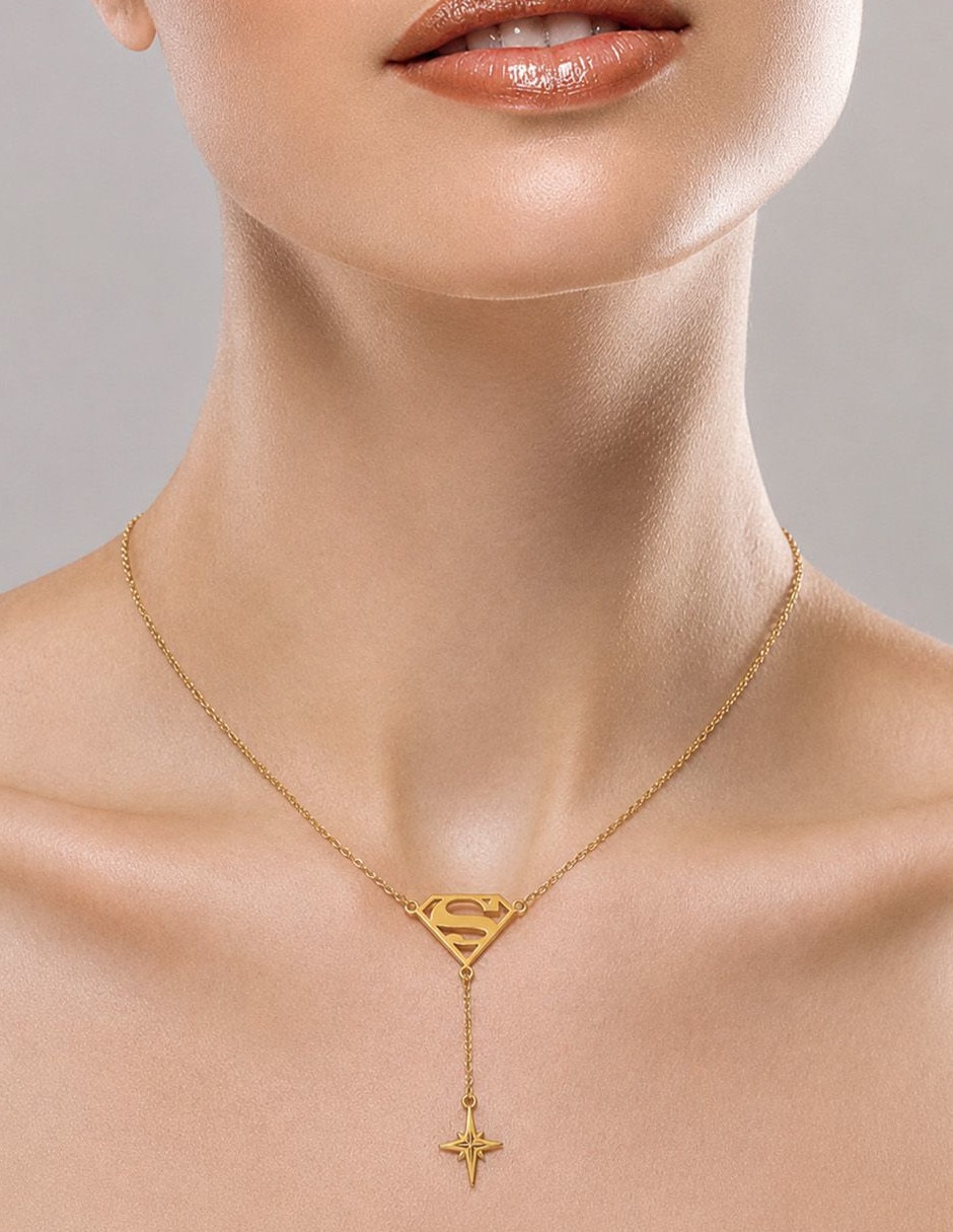 Collar con dije cristal joyas de oro amarillo 14 k