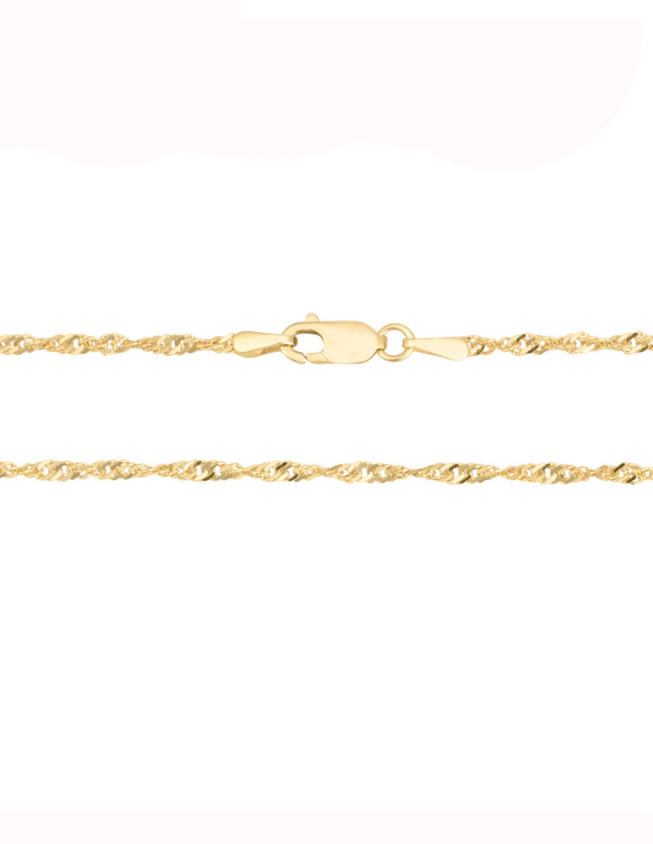 Cadena cristal joyas de oro amarillo 14 k 2