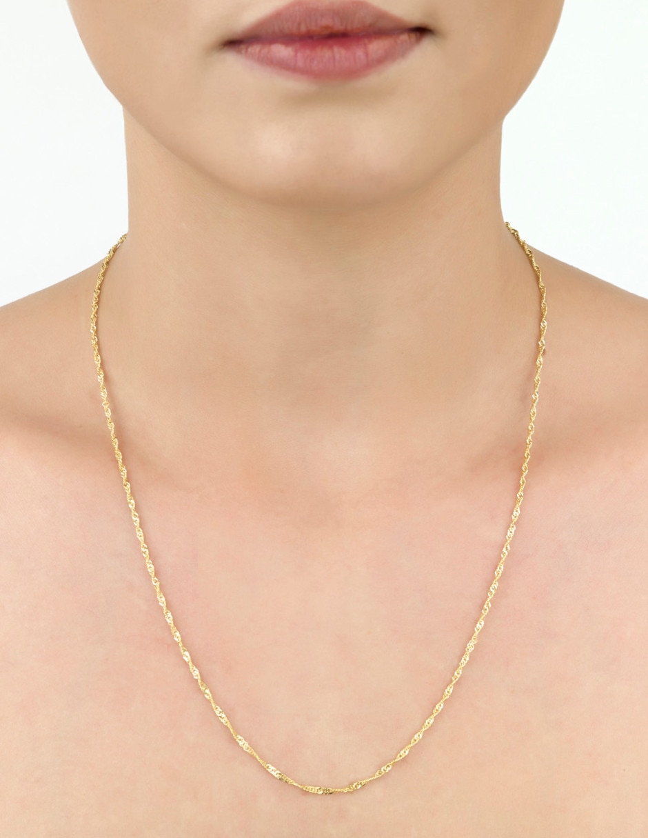 Cadena cristal joyas de oro amarillo 14 k 3