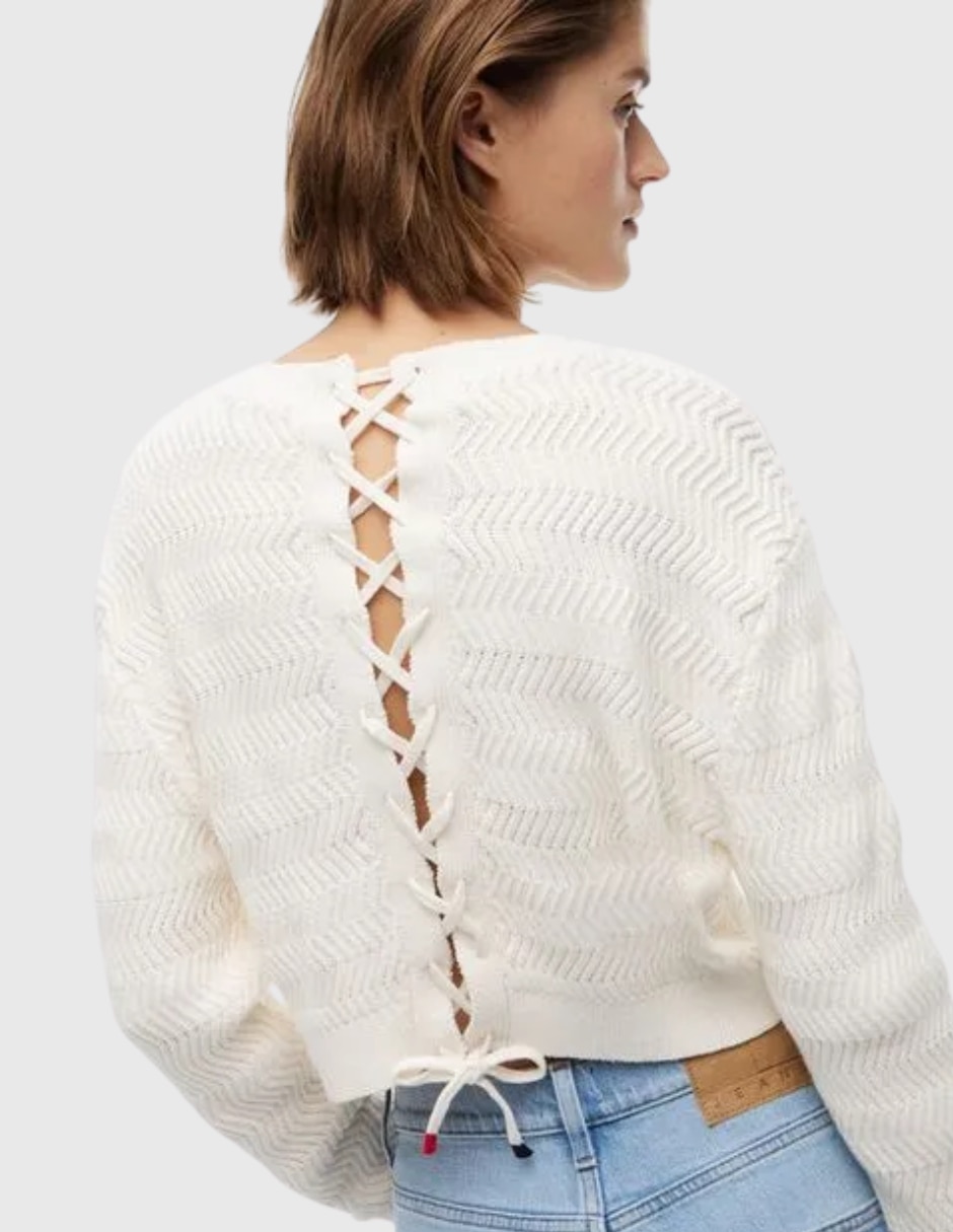 Suéter cuello redondo para mujer