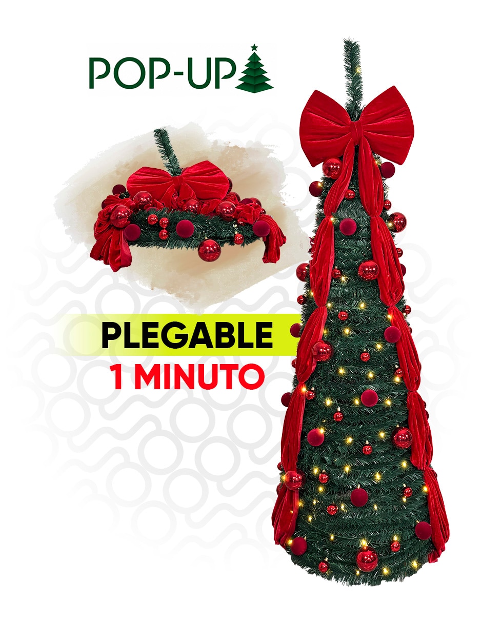 Árbol de navidad plegable loblolly de pvc con 180 luces