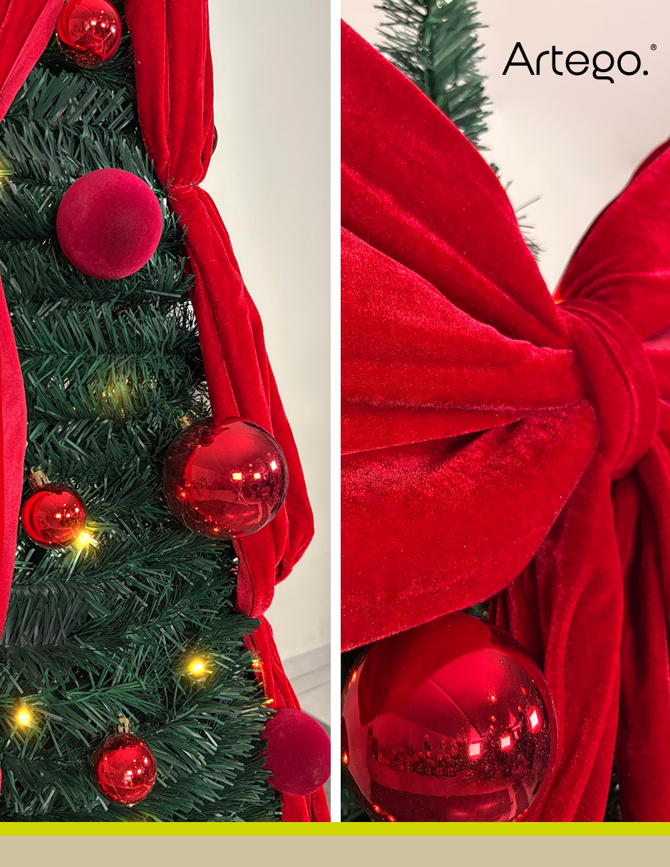 Árbol de navidad plegable loblolly de pvc con 180 luces 2