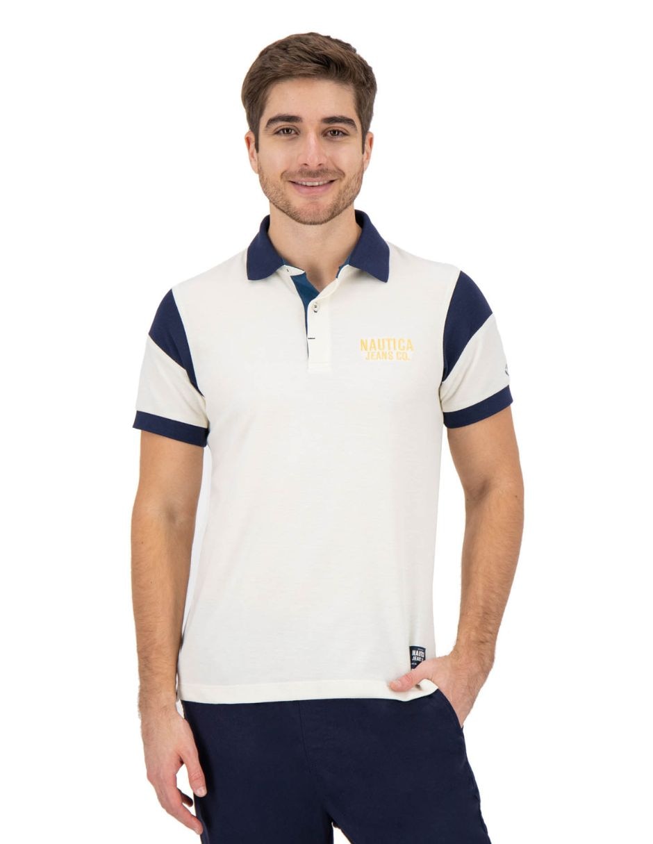 Playera nautica jeans cuello polo para hombre