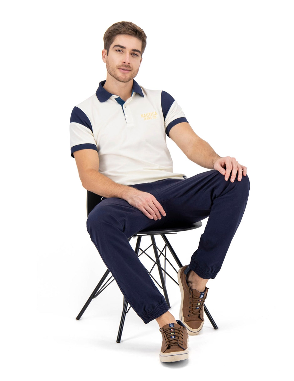 Playera nautica jeans cuello polo para hombre