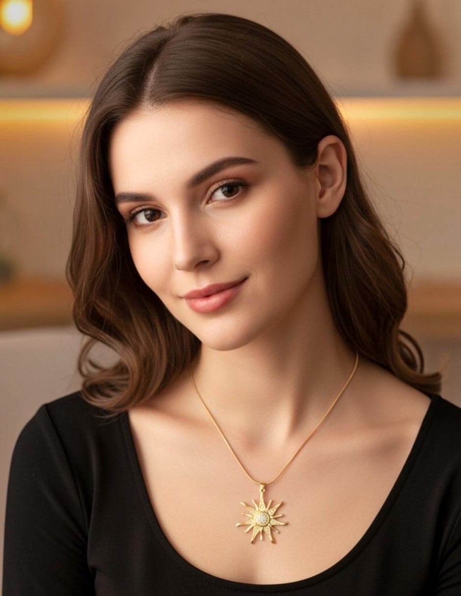 Collar con dije de sol arette