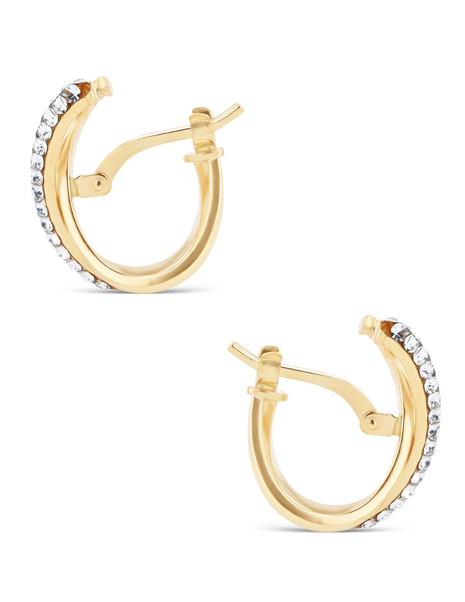 Arracadas joyerias bizzarro de oro amarillo 10 k con acabado brillante zirconia