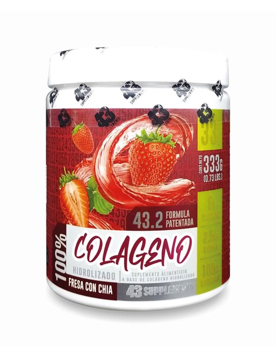 Colágeno hidrolizado 333gr 43 supplements con colageno sabor fresa