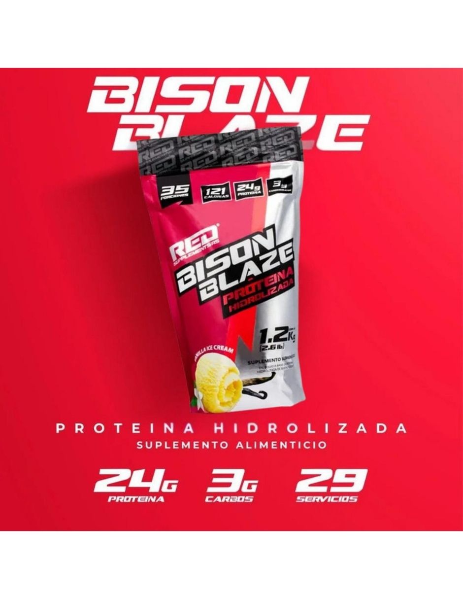 Proteína Hidrolizada Bison Blaze 1.2 Kg 35 Serv con Proteína sabor Chocolate de 2