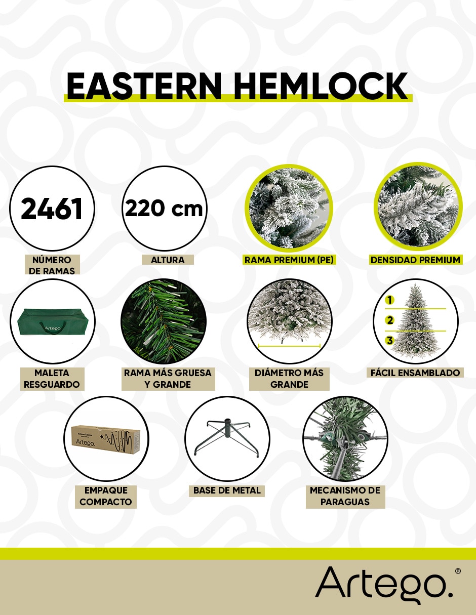 Árbol de navidad eastern hemlock de pvc 5