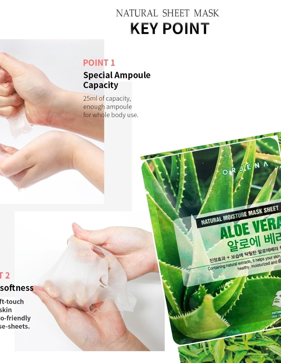 Mascarilla facial Moisture Aloe Vera Mask Sheet para calmar la piel 3