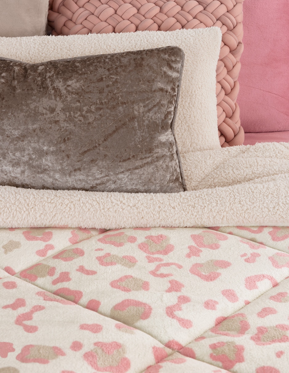Cobertor premium doble vista borrega anika estampado animal 3