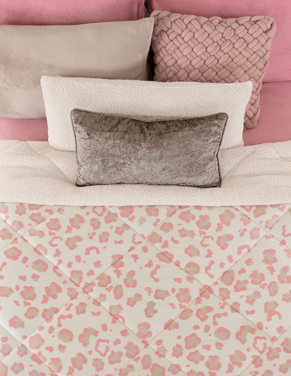 Cobertor premium doble vista borrega anika estampado animal 6