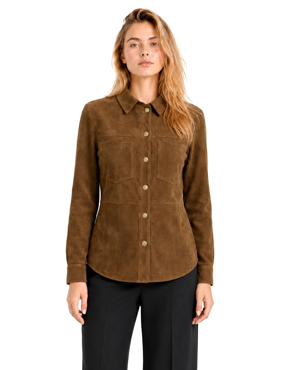 Blusa camisera foley's manga larga para mujer