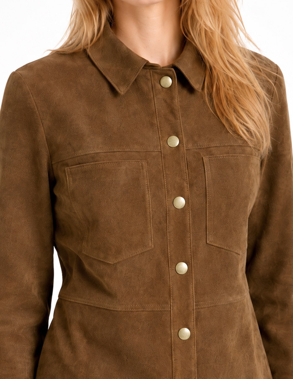 Blusa camisera foley's manga larga para mujer