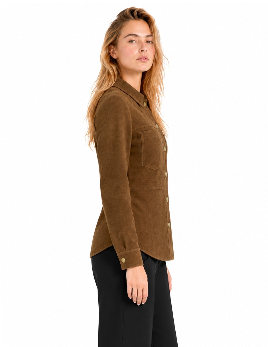 Blusa camisera foley's manga larga para mujer