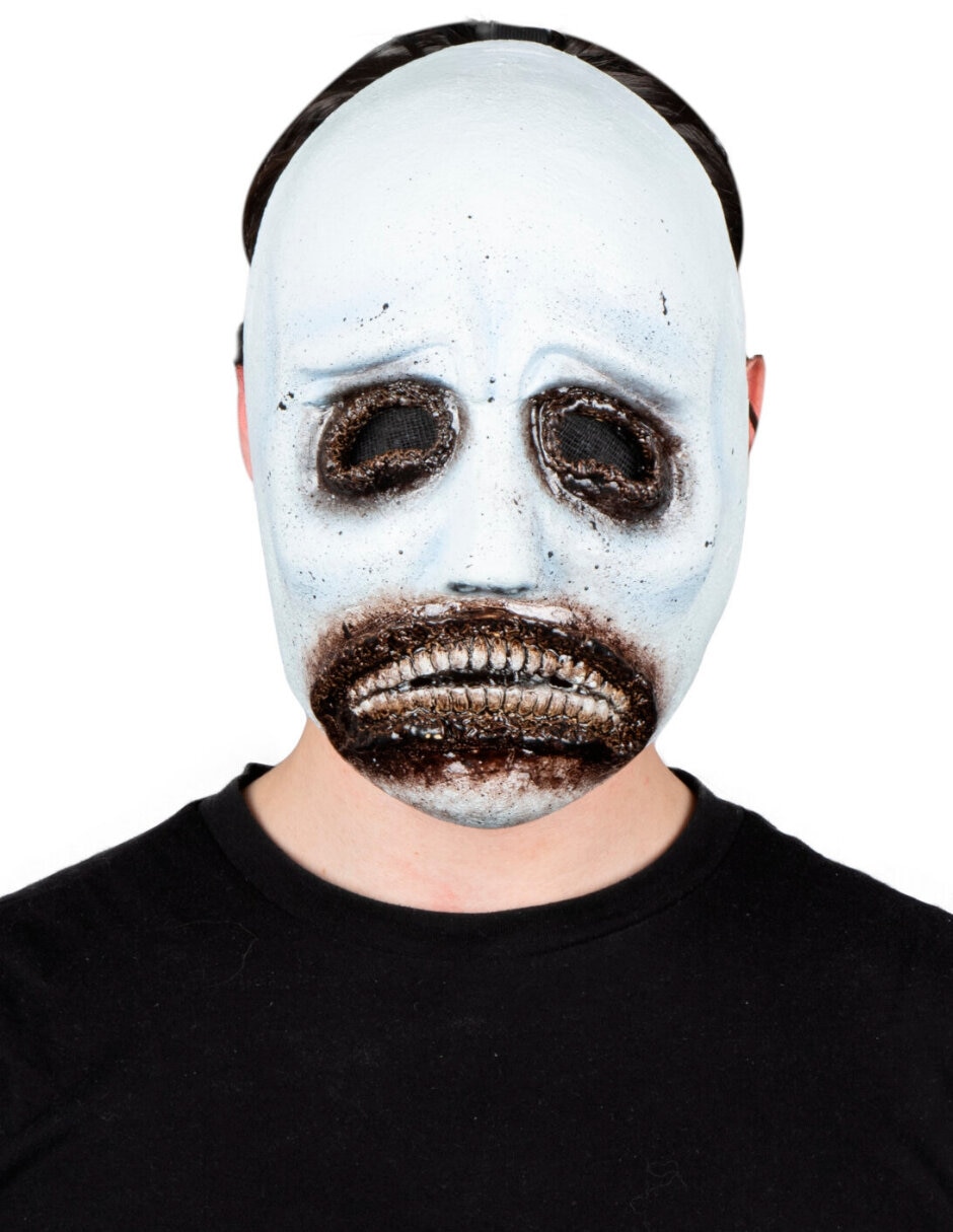 Máscara para disfraz de cara triste creepy látex duro 5