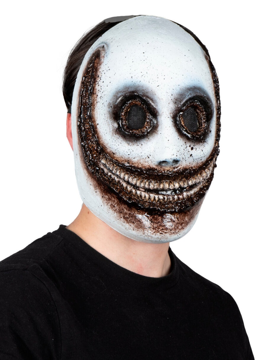 Máscara para disfraz de máscara de sonrisa creepy látex duro 6