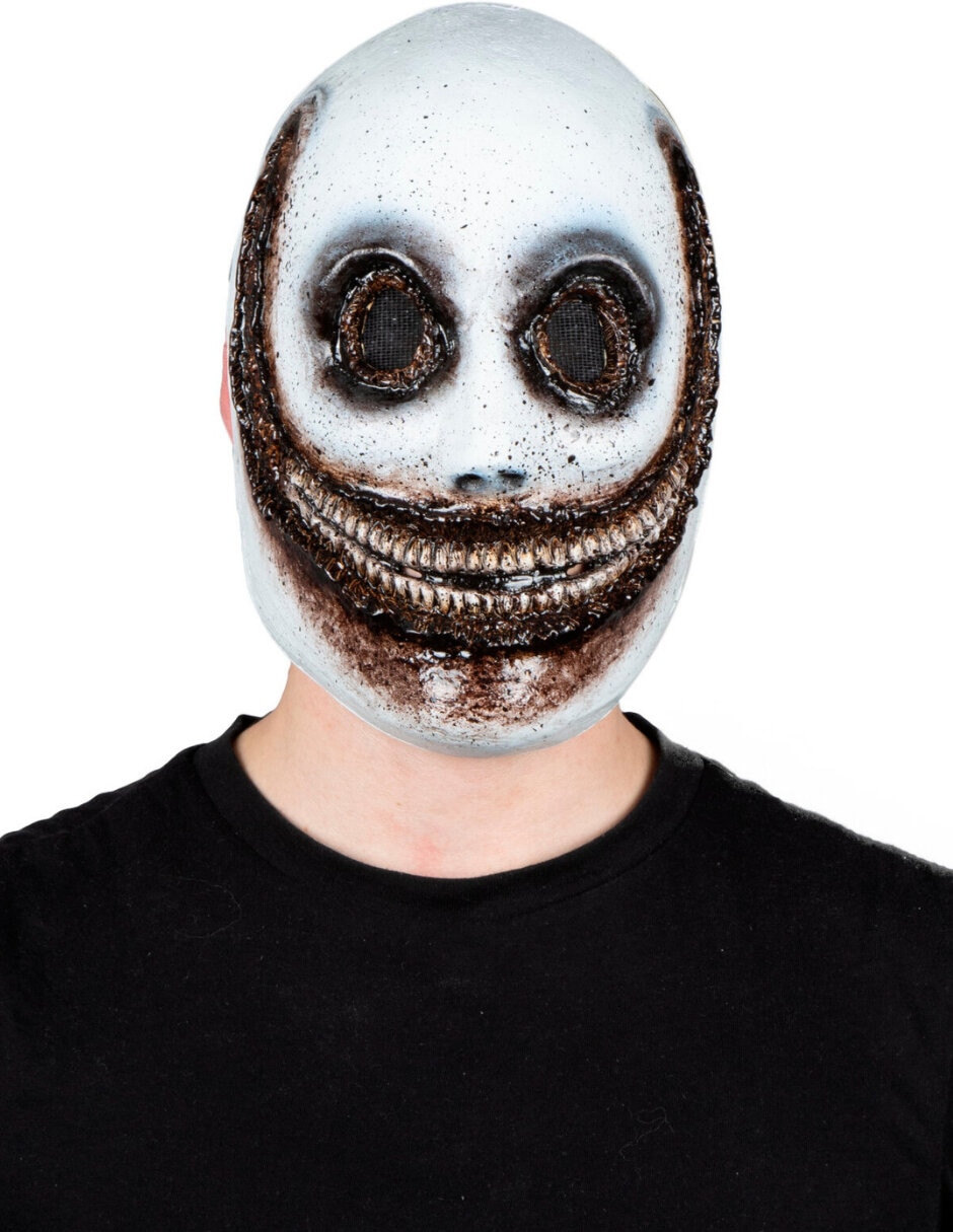 Máscara para disfraz de máscara de sonrisa creepy látex duro 2