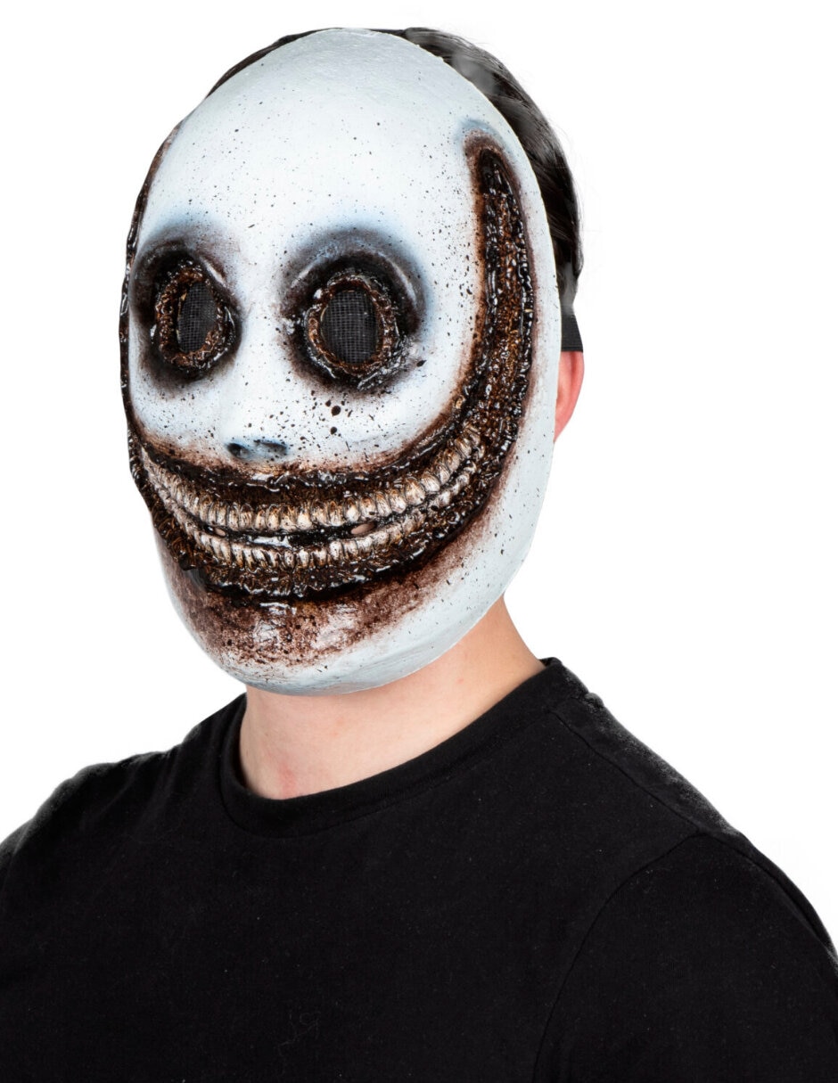 Máscara para disfraz de máscara de sonrisa creepy látex duro 7