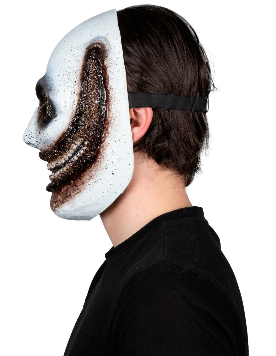 Máscara para disfraz de máscara de sonrisa creepy látex duro 3