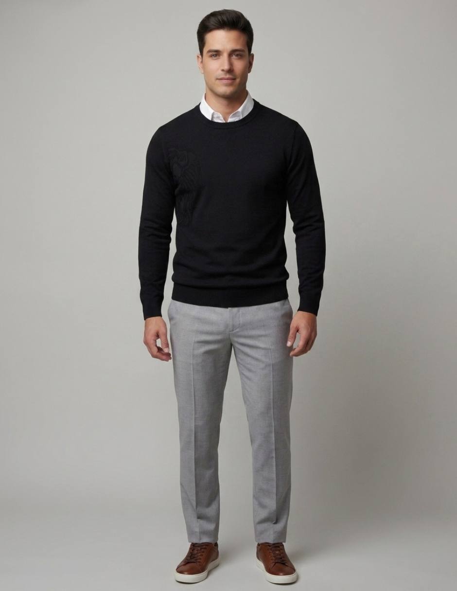 Suéter cuello redondo para hombre 4