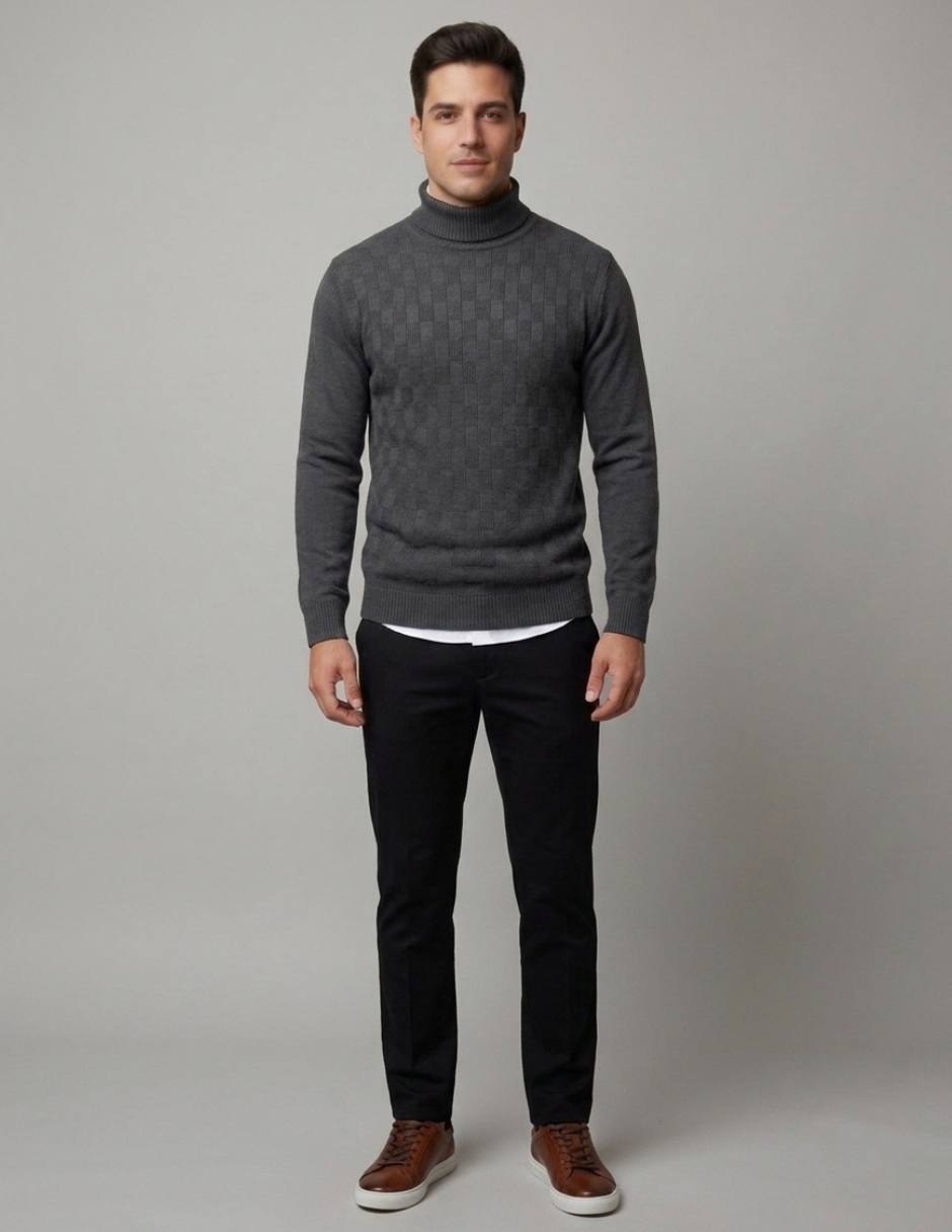 Suéter cuello tortuga para hombre 4