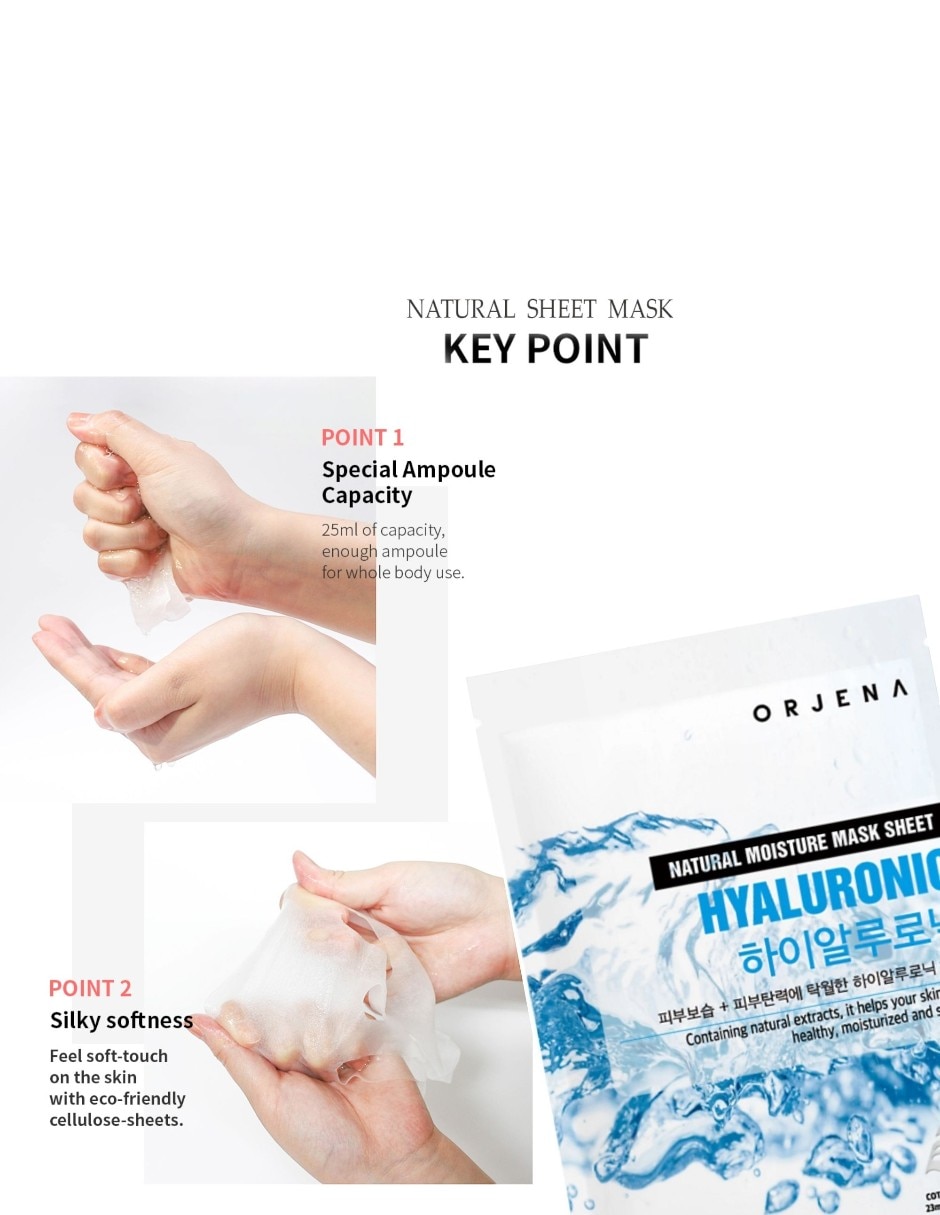 Mascarilla facial Moisture Hyaluronic Mask Sheet para hidratar 8