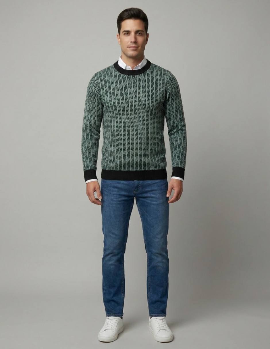 Suéter cuello redondo para hombre 2