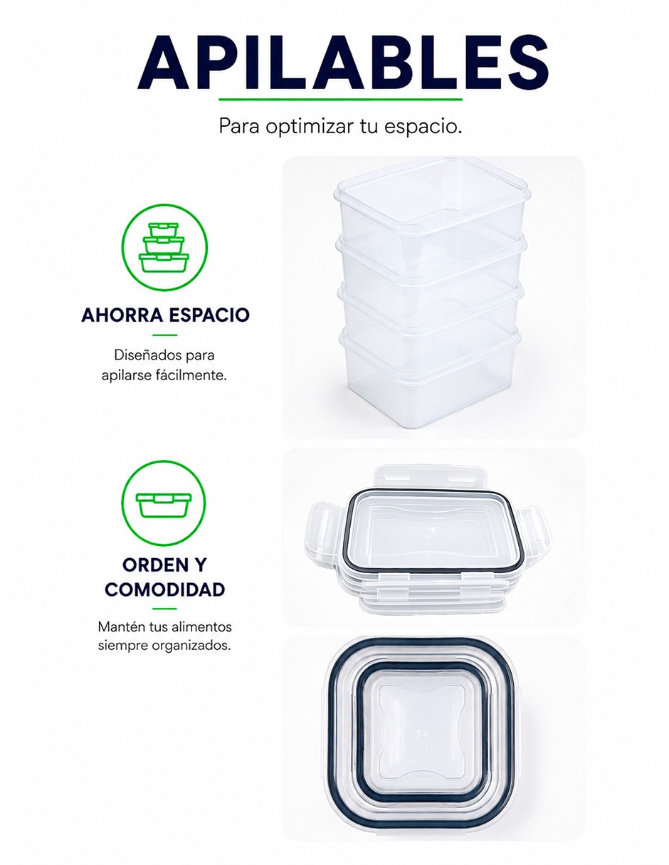 Set contenedores de polipropileno 42 piezas 6