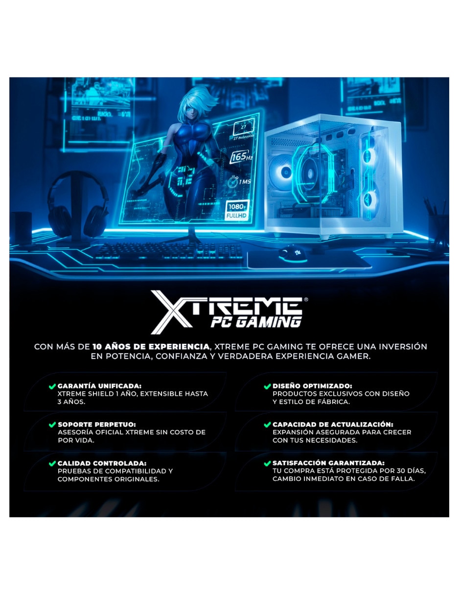 Computadora gamer 27 pulgadas full hd amd ryzen 7 nvidia geforce rtx 5060 16 gb ram 1 tb ssd 3