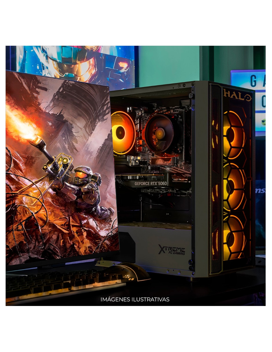 Computadora gamer 27 pulgadas full hd amd ryzen 7 nvidia geforce rtx 5060 16 gb ram 1 tb ssd 10