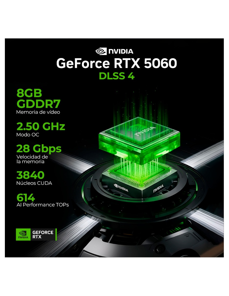 Computadora gamer 27 pulgadas full hd amd ryzen 7 nvidia geforce rtx 5060 16 gb ram 1 tb ssd 5